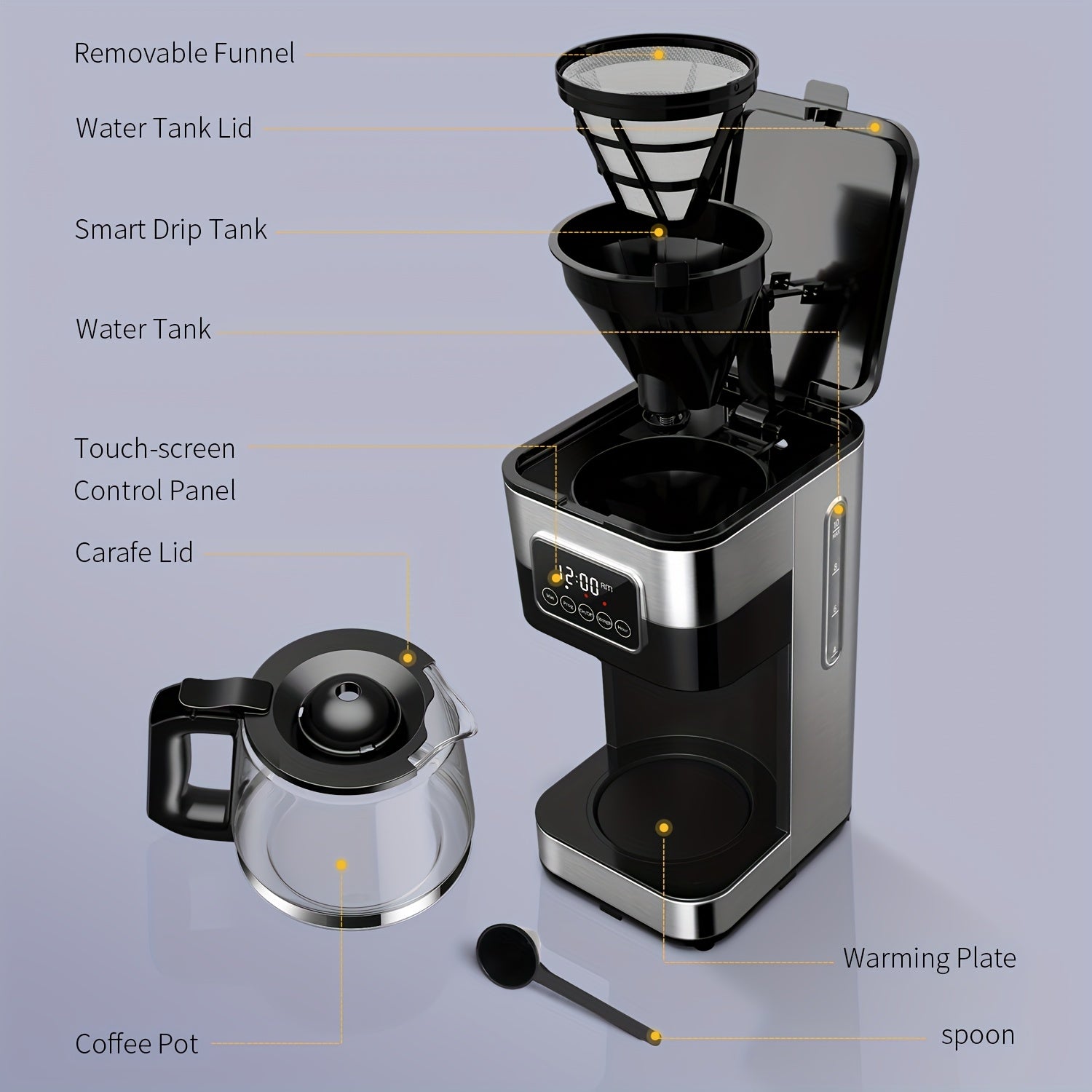 C10 Touch-Screen 10-Cup Programmable Drip Coffee Maker
