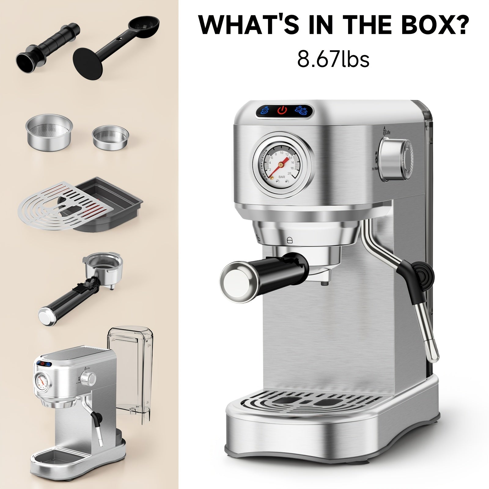 EM20 Compact 20 Bar Espresso Machine
