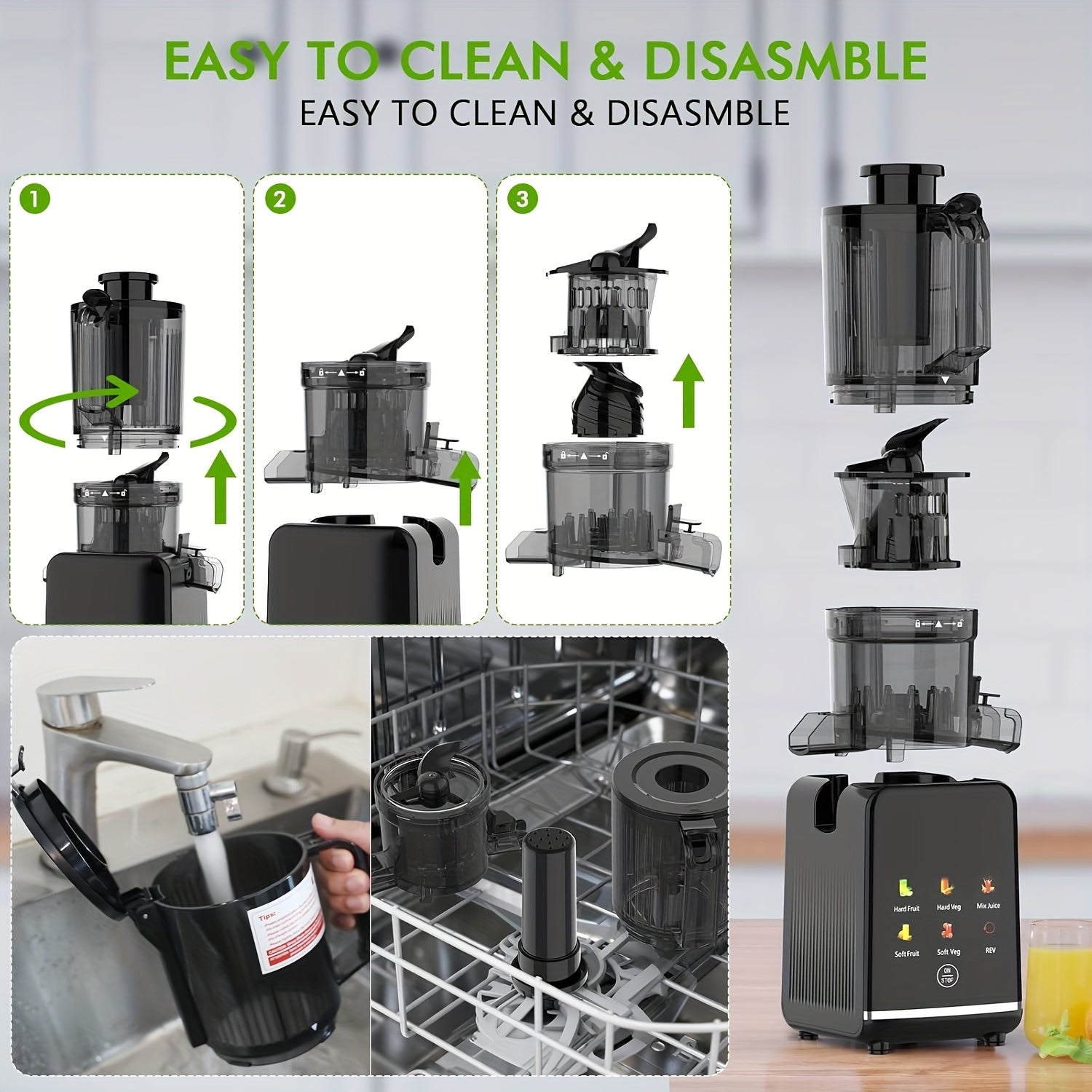 CJ100 Wide Chute Cold Press Slow Juicer