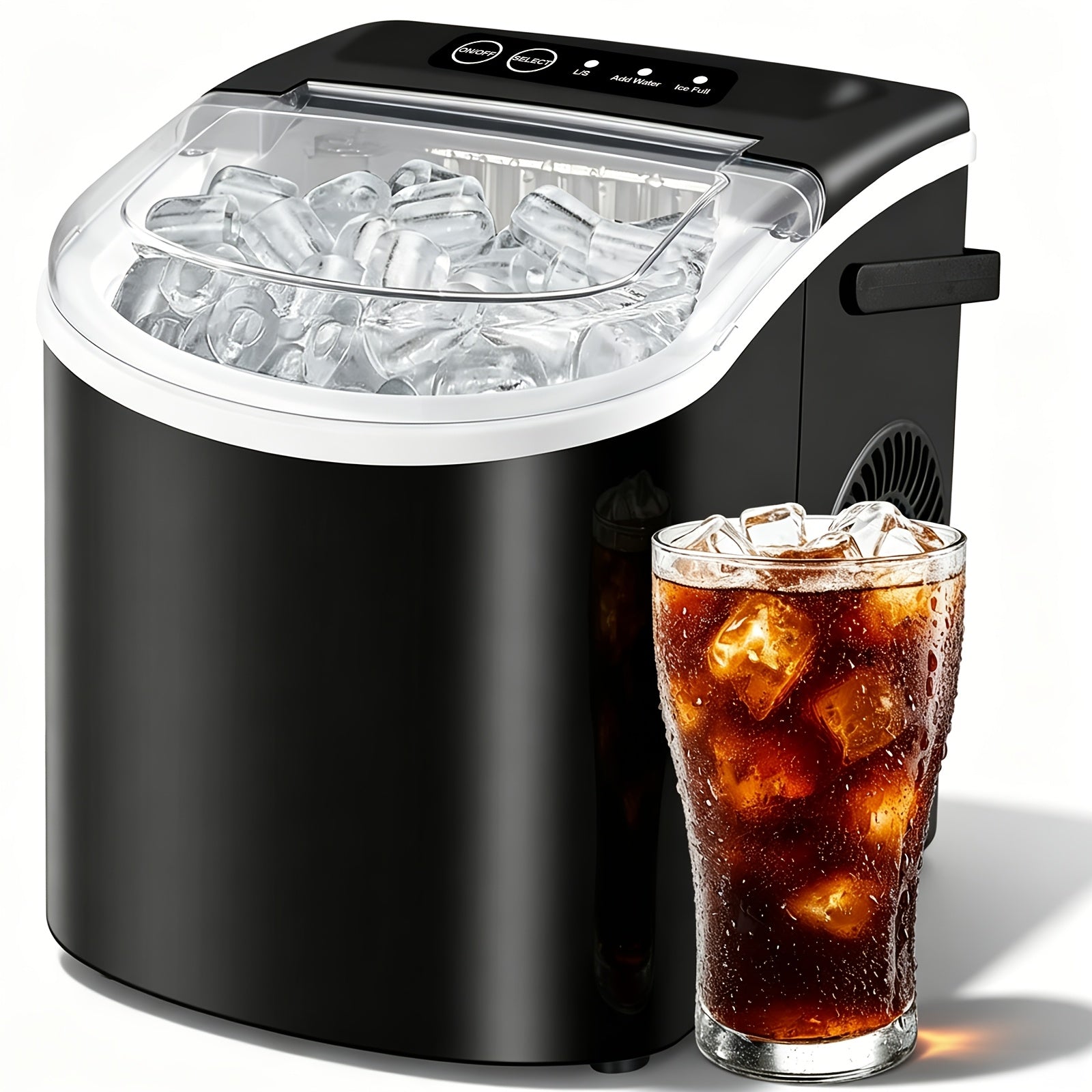 26 lb Portable Countertop Bullet Ice Maker with Handle