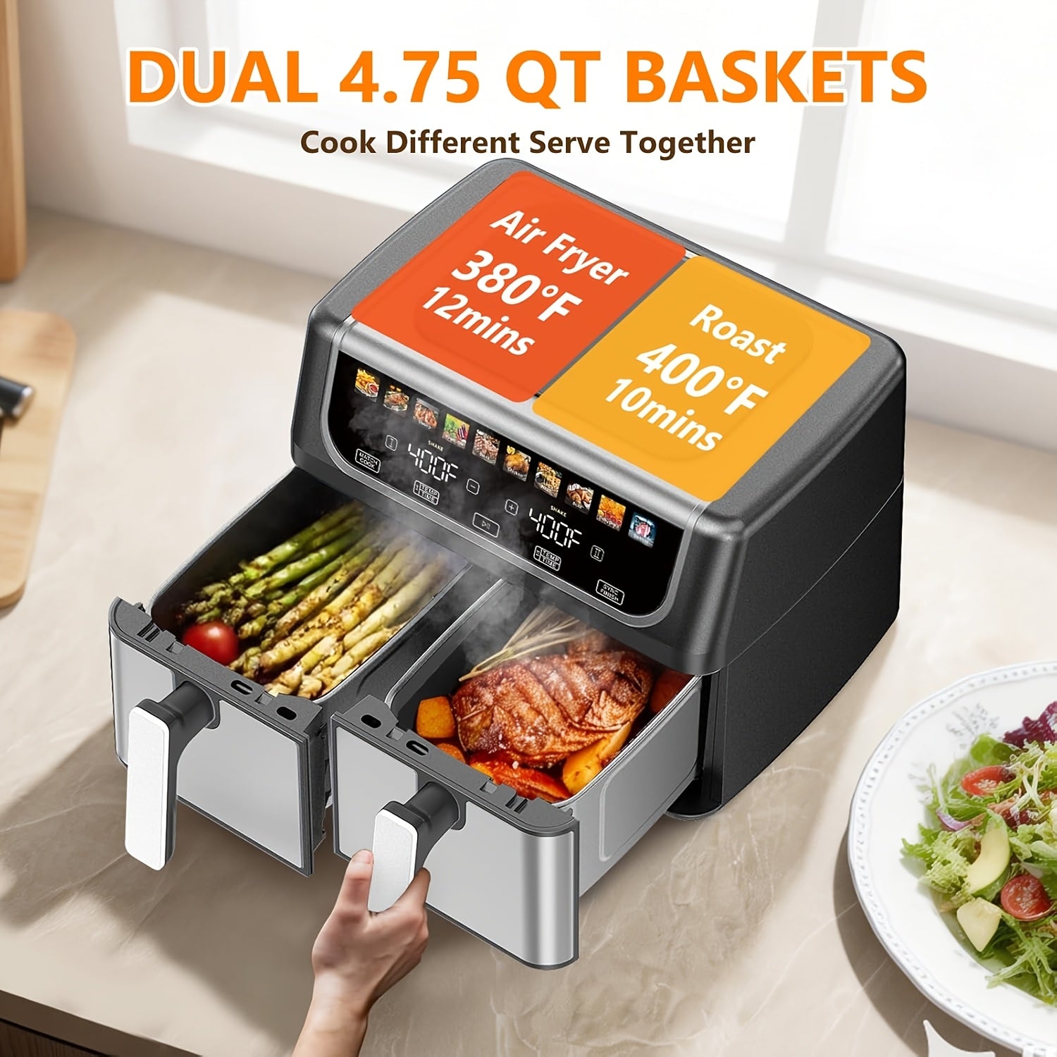 9.5 Quart Dual Basket Digital Air Fryer