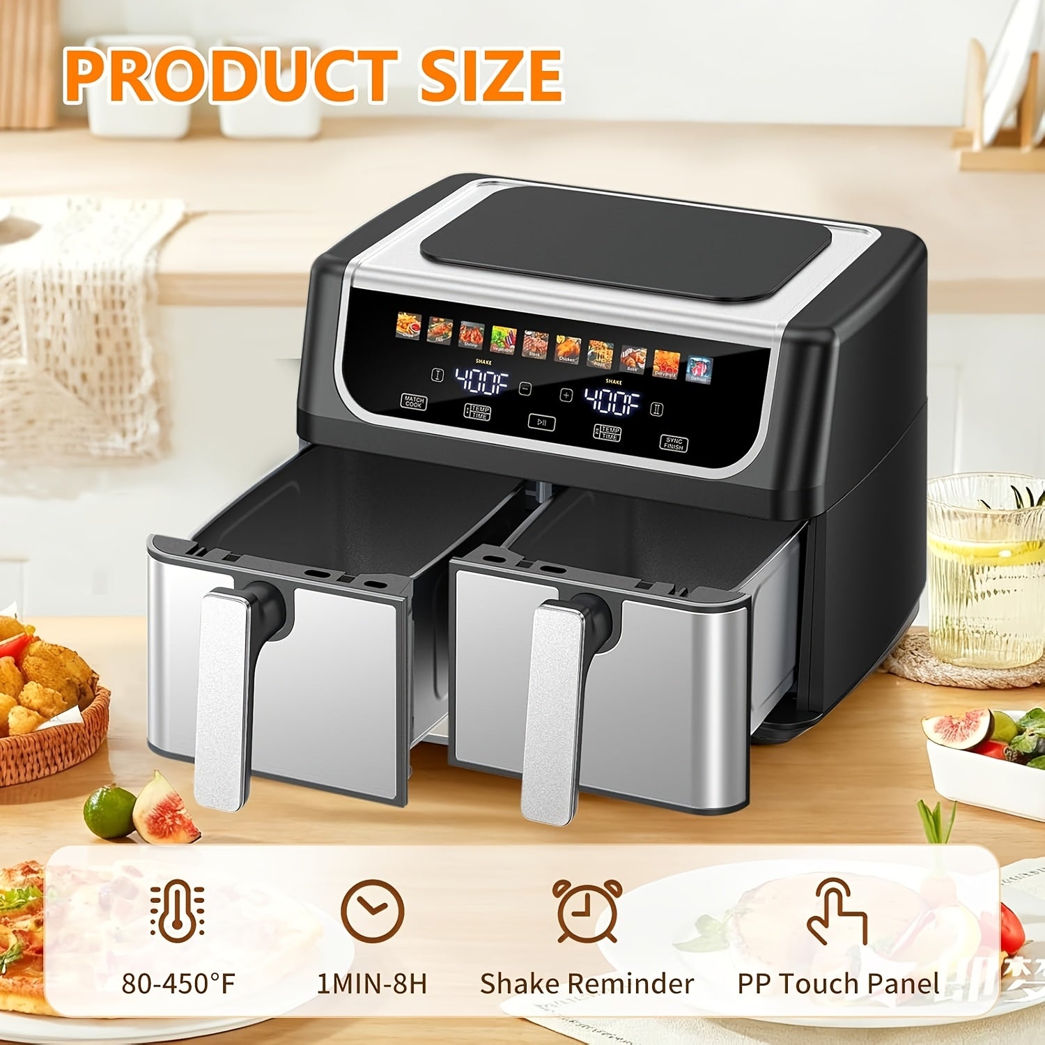 9.5 Quart Dual Basket Digital Air Fryer