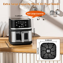8 Quart Stainless Steel Digital Air Fryer with Viewing Window