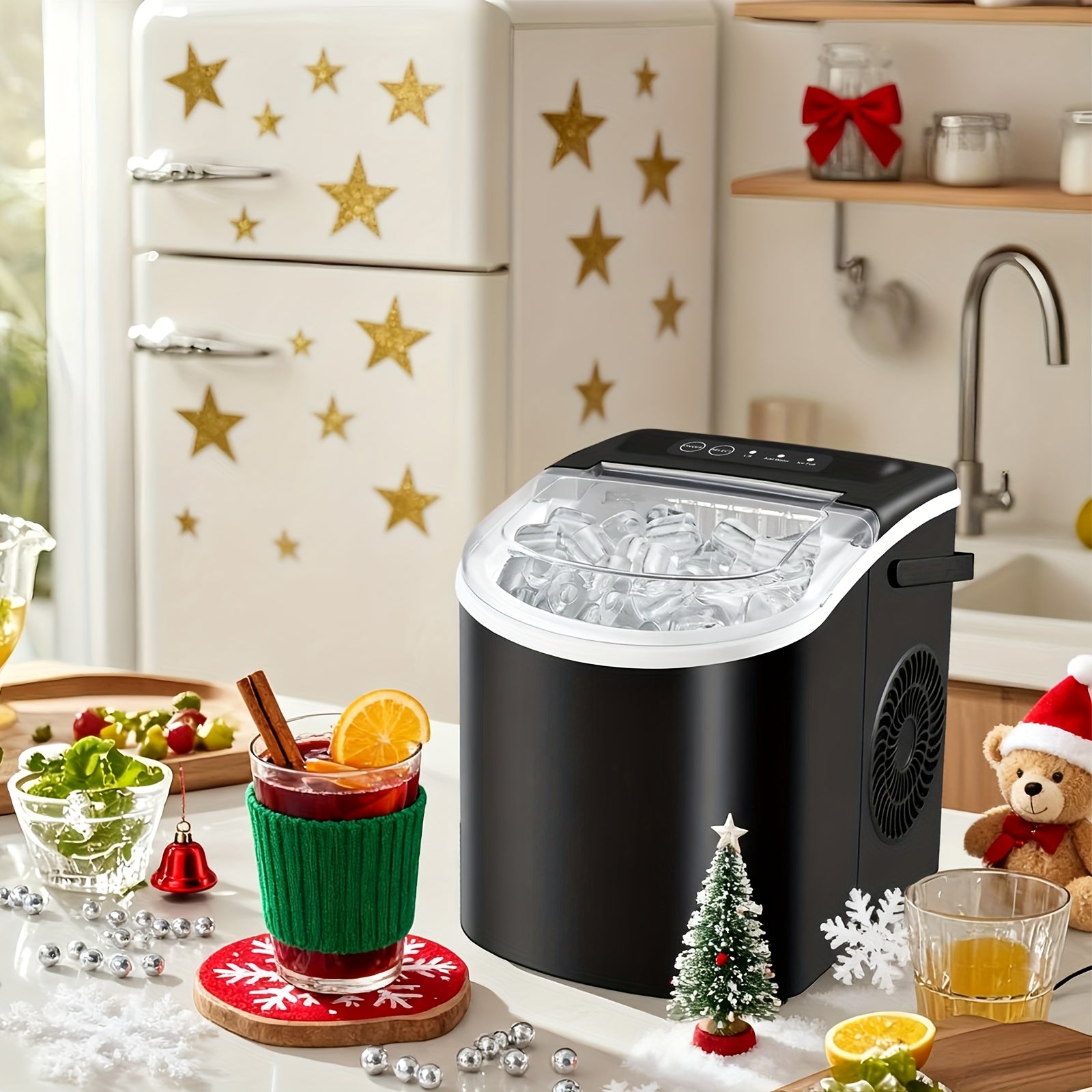 26 lb Portable Countertop Bullet Ice Maker with Handle
