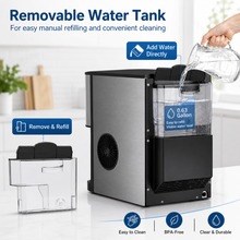 Removable water tank feature graphic for TURCKLOPA countertop ice maker