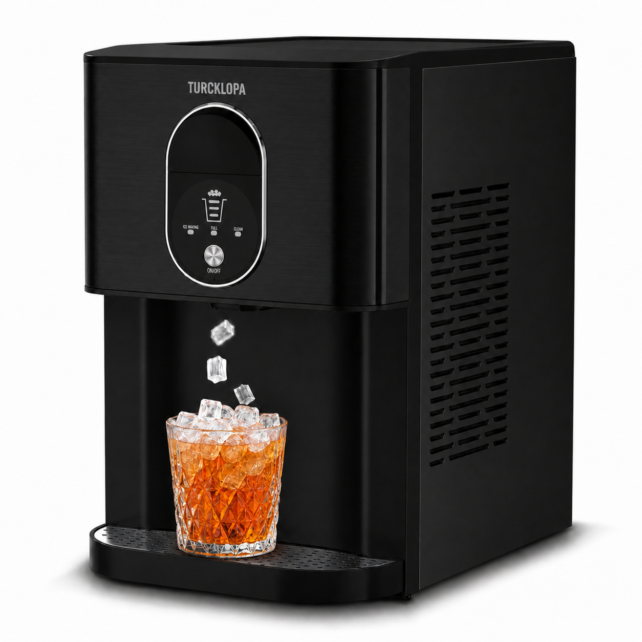 TURCKLOPA FreshIce countertop nugget ice maker in midnight black