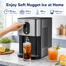 TURCKLOPA FreshIce nugget ice maker lifestyle image with iced drinks