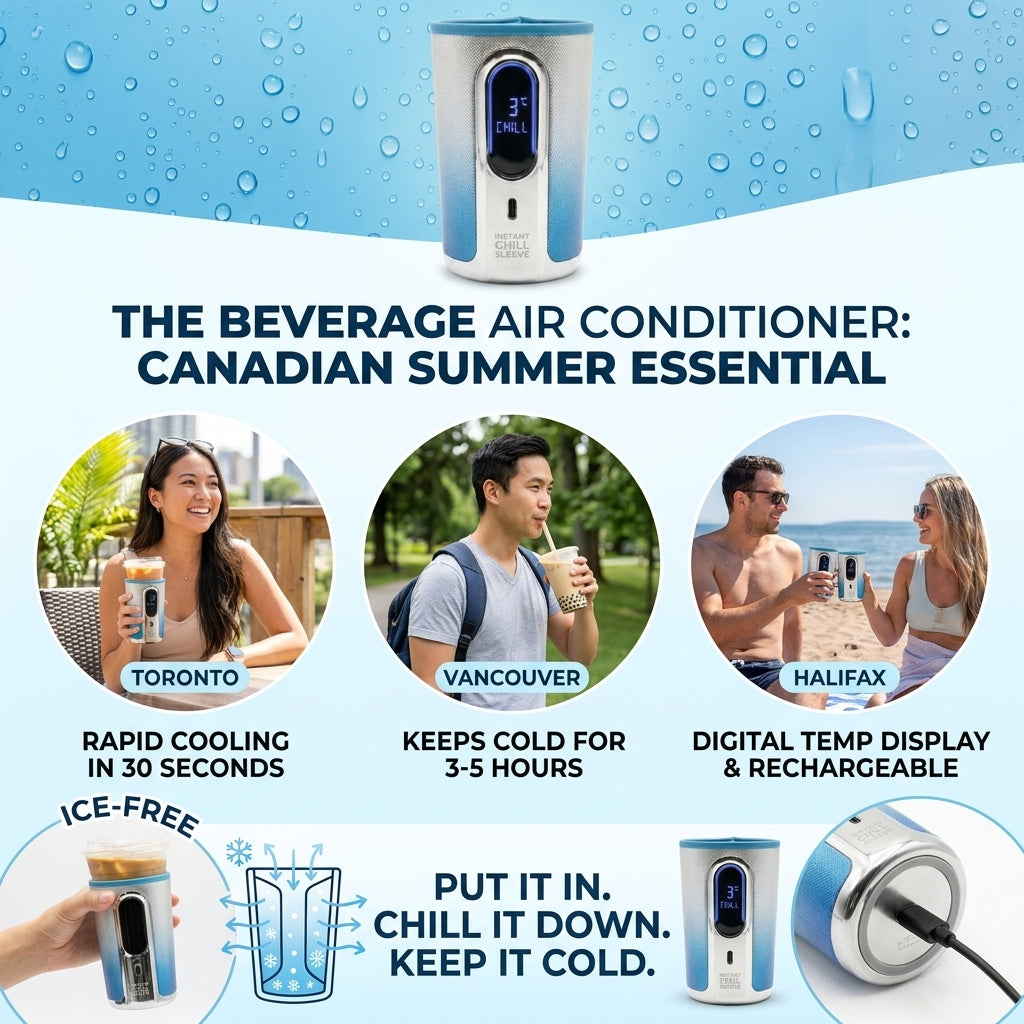 FrostCup cooling sleeve for summer drinks and travel