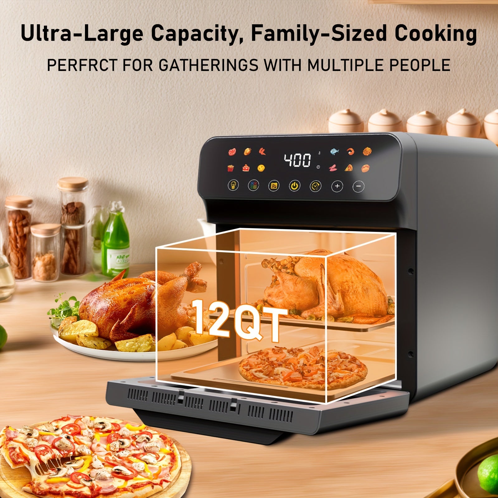 12 Quart Touchscreen Air Fryer Convection Oven