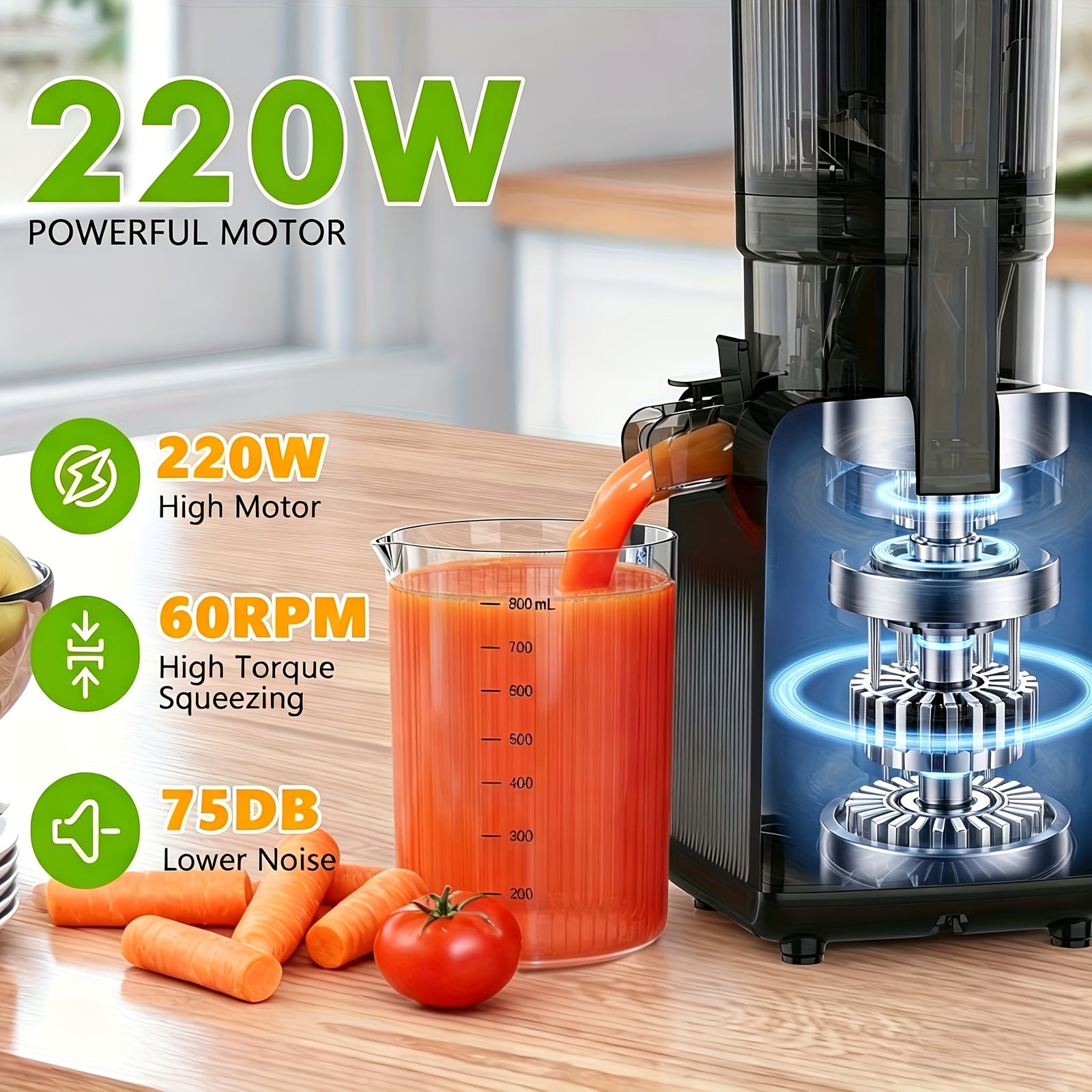 CJ100 Wide Chute Cold Press Slow Juicer