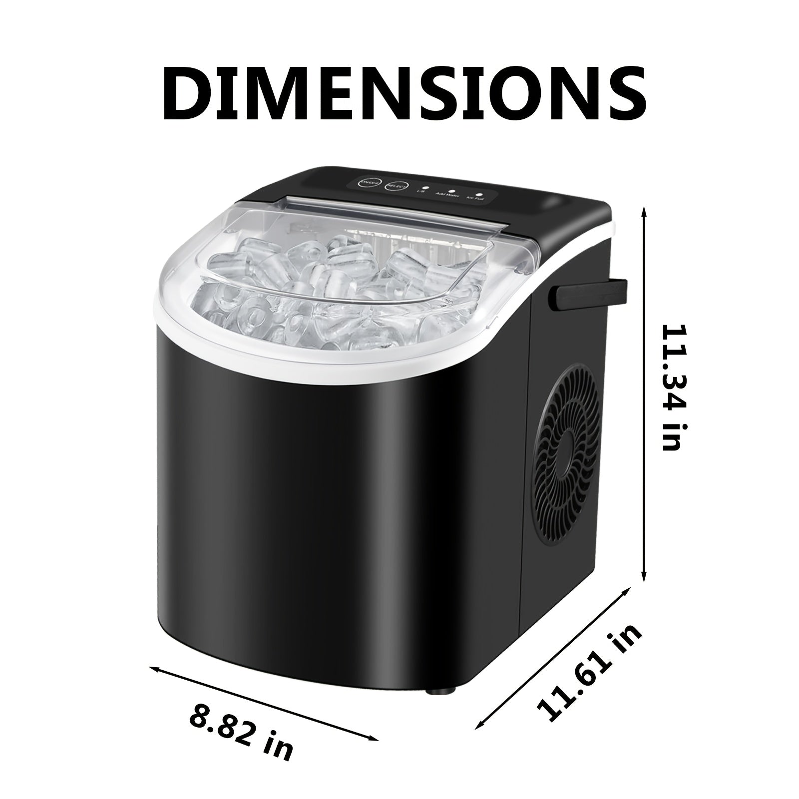 26 lb Portable Countertop Bullet Ice Maker with Handle